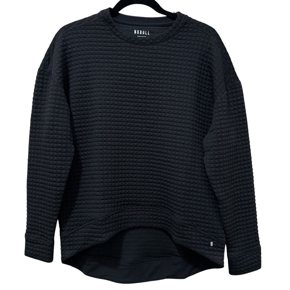 NOBULL Quilted Pullover Black Training Sweatshirt Small Gym Athleisure NEW